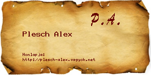 Plesch Alex névjegykártya