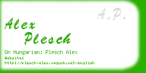 alex plesch business card
